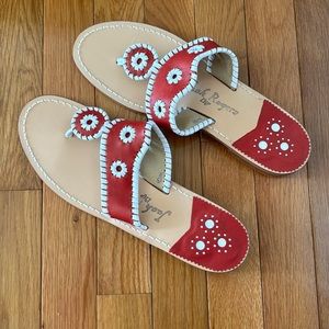 NEW! Ladies Jack Rogers! Red/White Size 10M